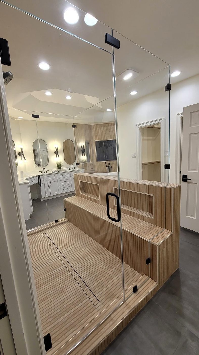 glass tub shower door in a Lodi, NJ home